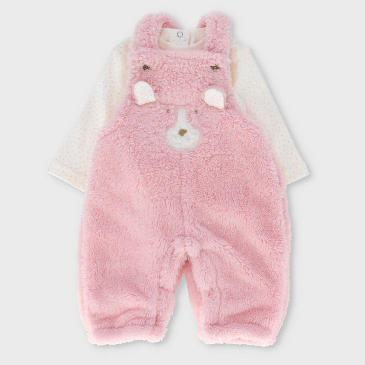 4KIDS - Jardinera recién nacida sherpa rosado 4 Kids