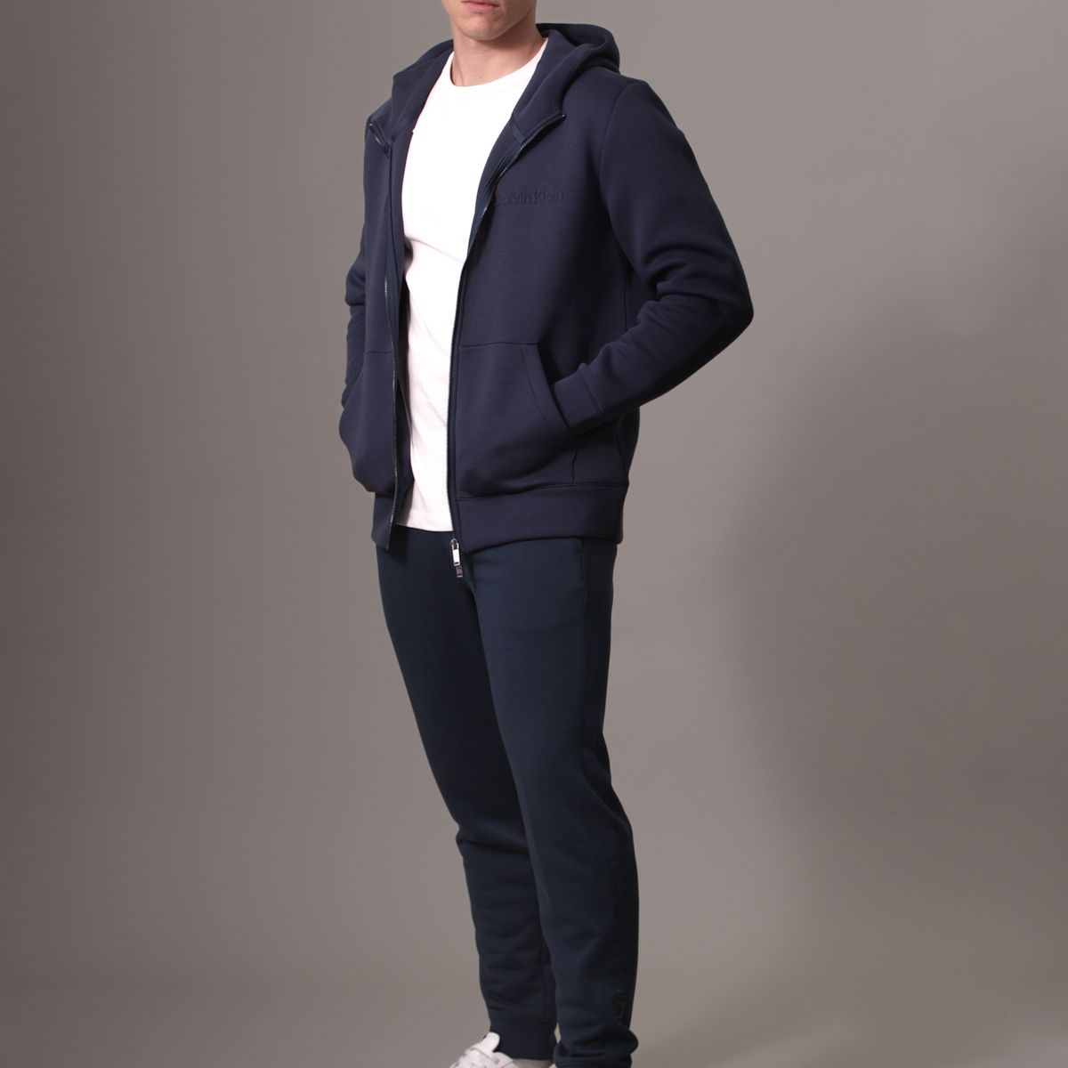 CALVIN KLEIN - Polerón con Gorro Spacer Azul Calvin Klein