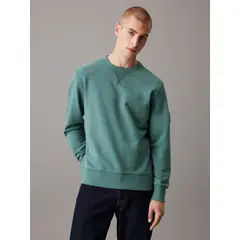 CALVIN KLEIN - Polerón Badge Crew Neck Verde
