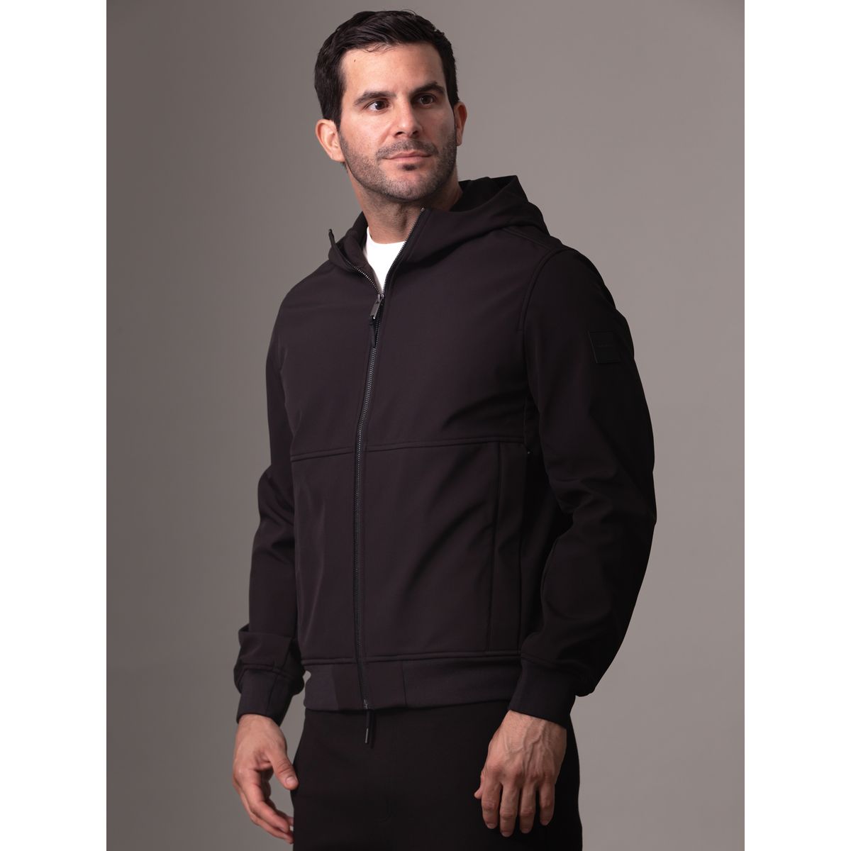 CALVIN KLEIN - Chaqueta con Gorro Softshell Negro Calvin Klein