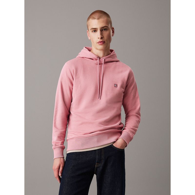 CALVIN KLEIN - Polerón con Gorro Ck Embro Badge Rosado Calvin Klein