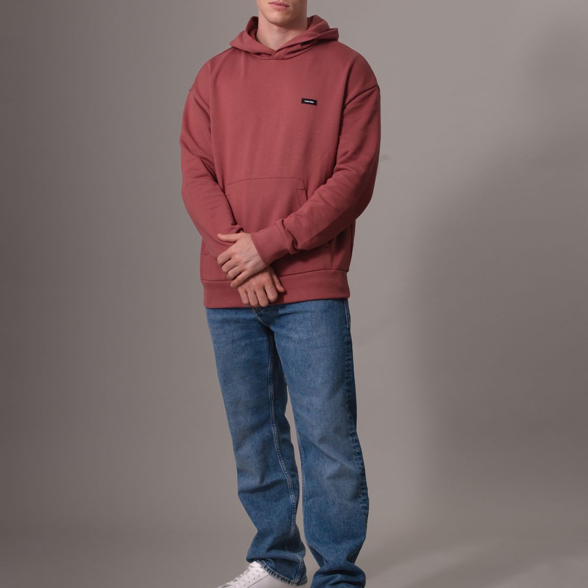 CALVIN KLEIN - Polerón con Gorro Cotton Comfort Rojo Calvin Klein