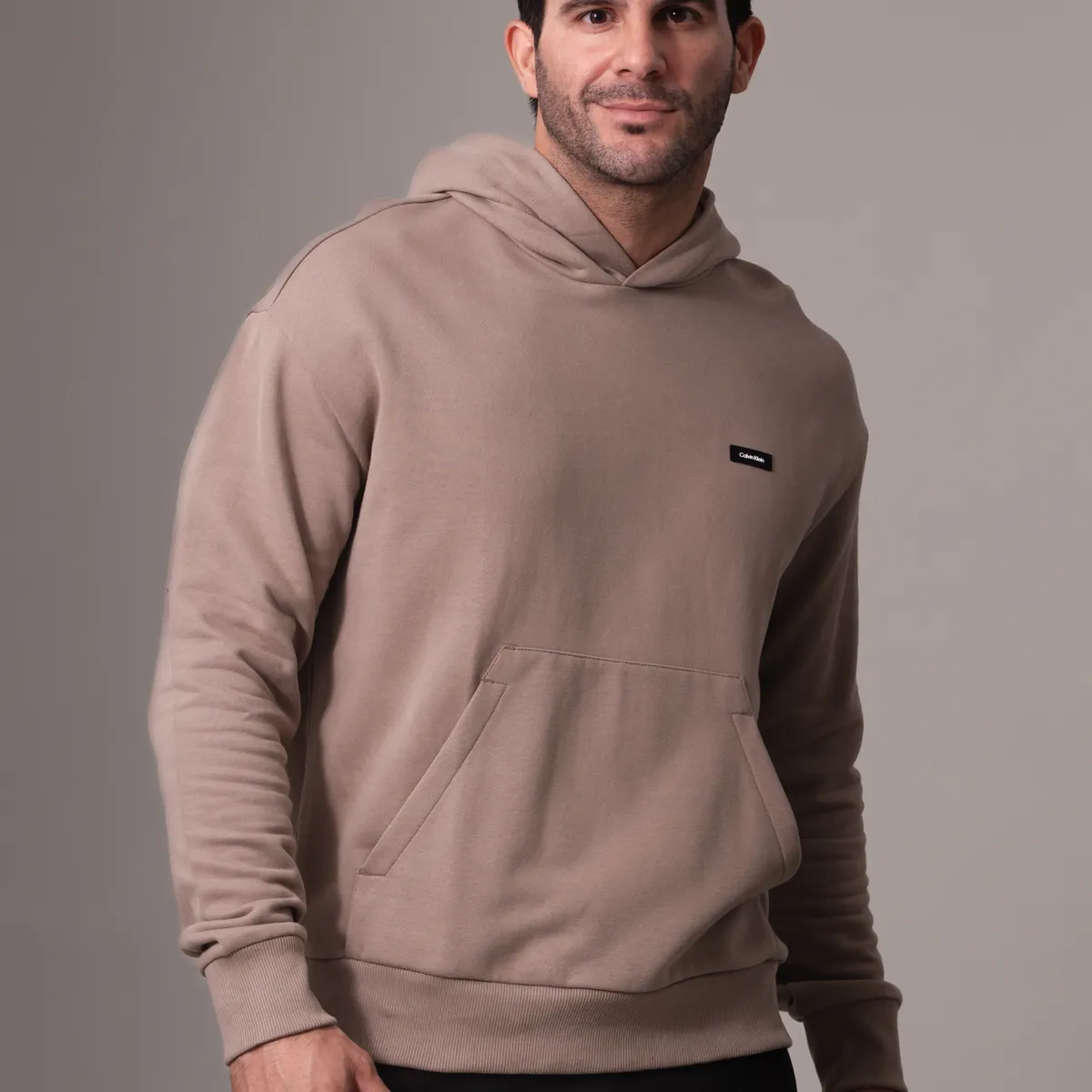 CALVIN KLEIN - Polerón con Gorro Cotton Comfort Beige Calvin Klein