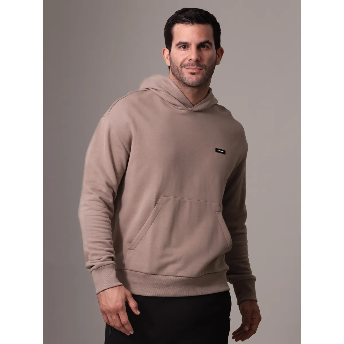 CALVIN KLEIN - Polerón con Gorro Cotton Comfort Beige Calvin Klein