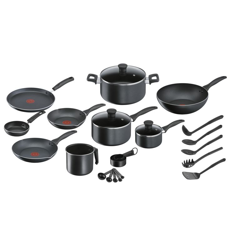 TEFAL - Batería de cocina 26 piezas Supercook negro TEFAL