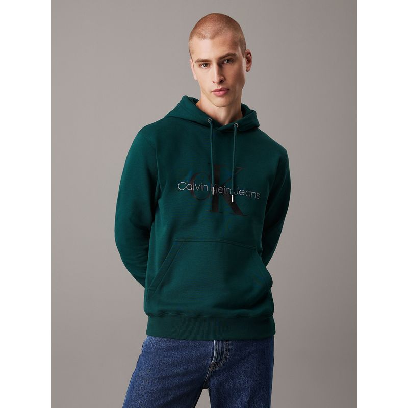 CALVIN KLEIN - Polerón con Gorro Seasonal Monologo Verde Calvin Klein