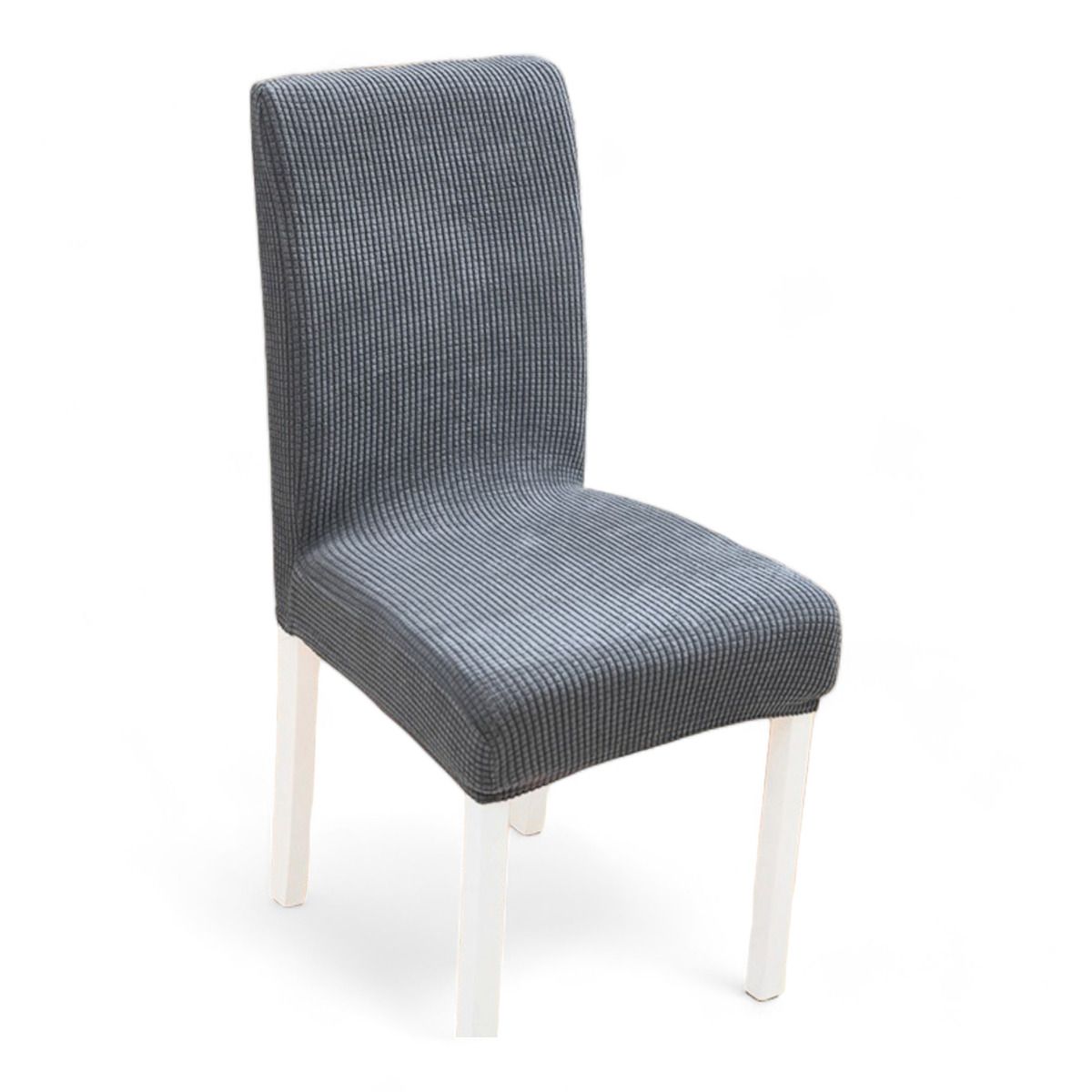 GENERICO - Pack 6 Fundas Sillas Tela Elastica Cuadrille Gruesa Comedor - Gris