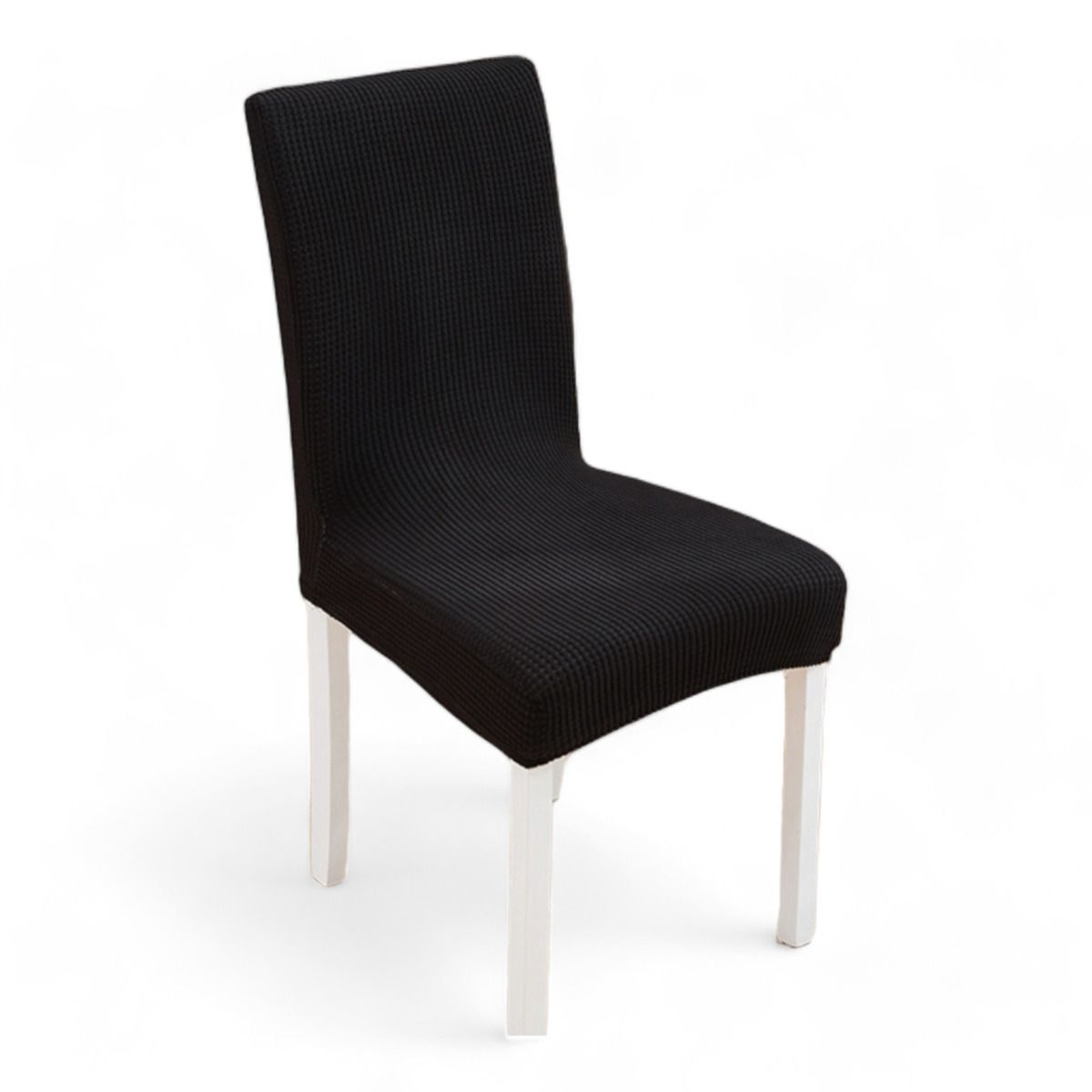 GENERICO - Pack 6 Fundas Sillas Tela Elastica Cuadrille Gruesa Comedor - Negro