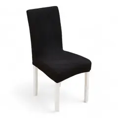 GENERICO - Pack 6 Fundas Sillas Tela Elastica Cuadrille Gruesa Comedor - Negro