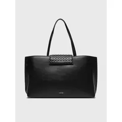 CALVIN KLEIN - Cartera Mini Tote Quilt Negro