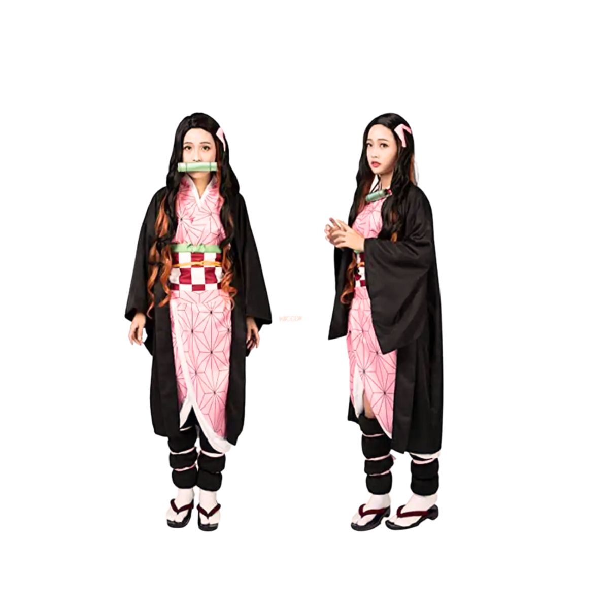COTILLON ACTIVARTE - Traje Disfraz Cosplay Nezuko Kamado - Con Capa Mujer