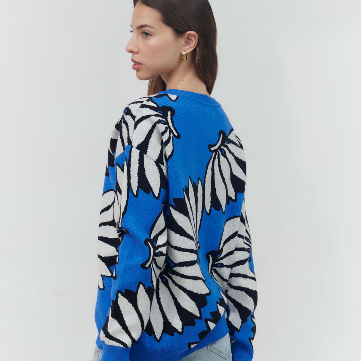 GUINDA - Sweater cuello redonondo en duo colores Fred guinda