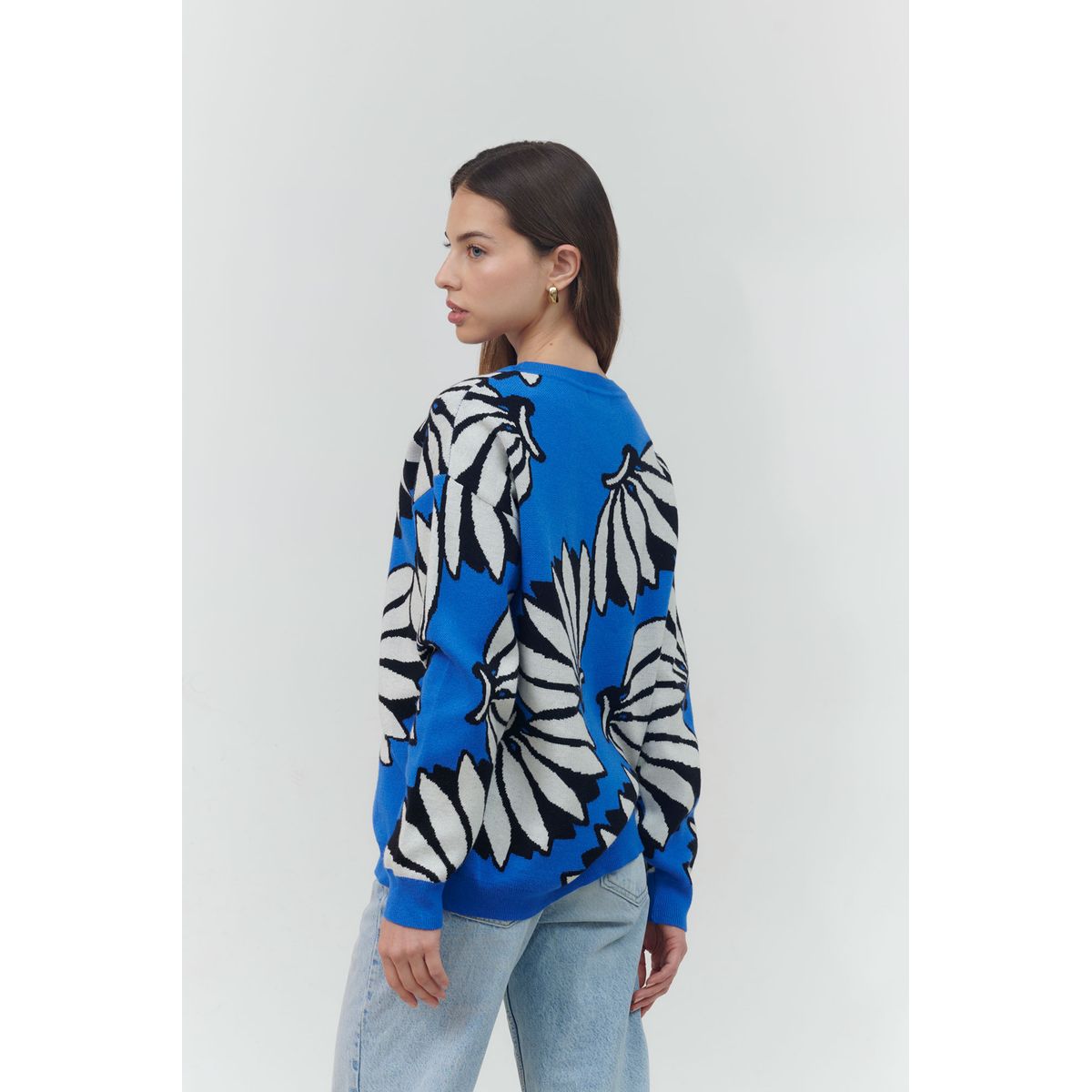 GUINDA - Sweater cuello redonondo en duo colores Fred guinda