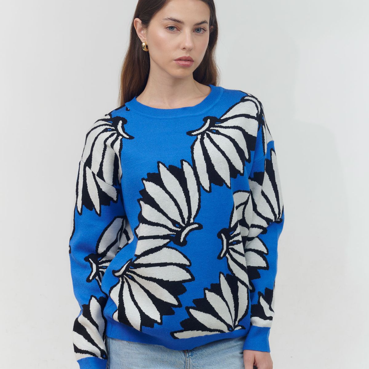 GUINDA - Sweater cuello redonondo en duo colores Fred guinda