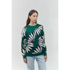 GUINDA - Sweater cuello redonondo en duo colores Fred