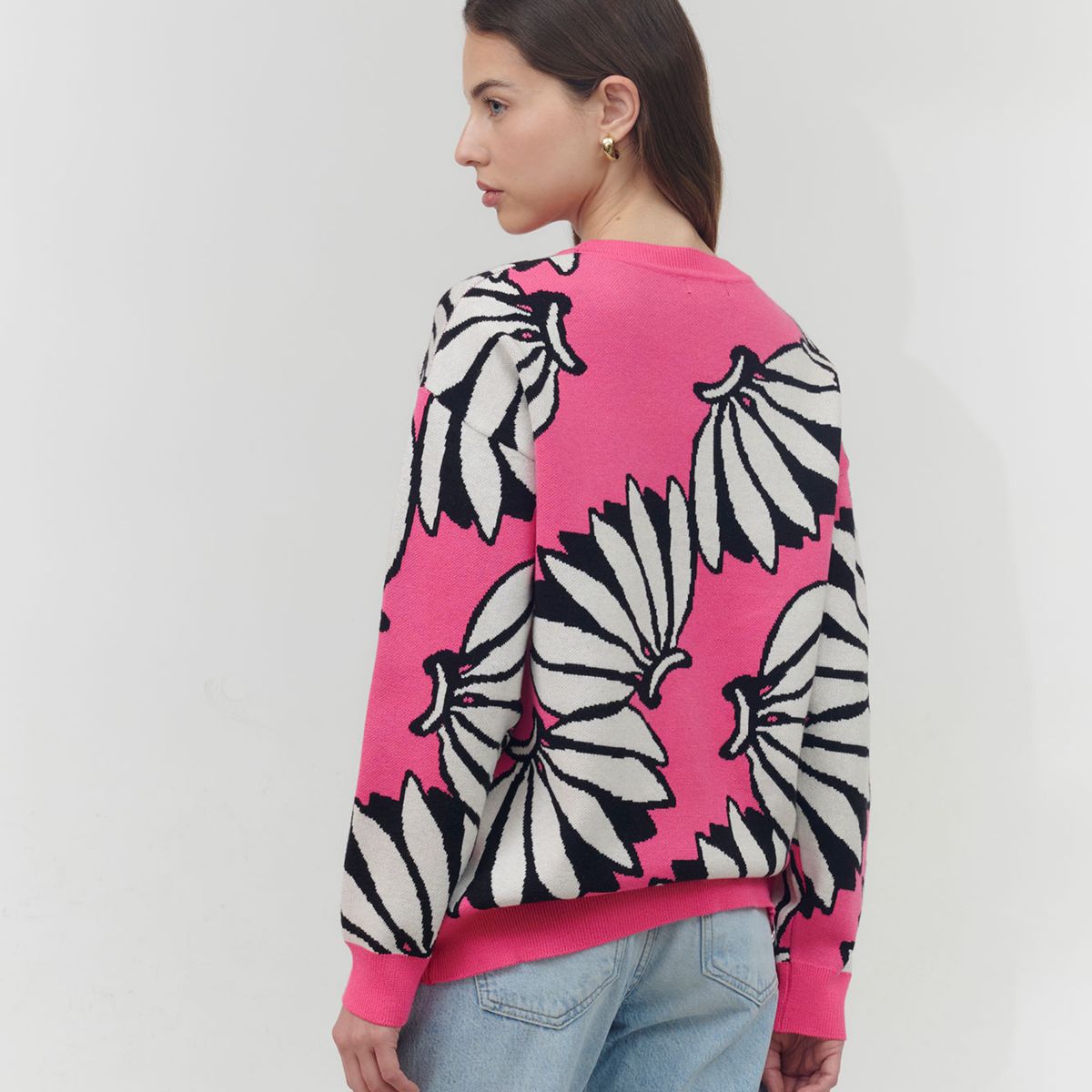 GUINDA - Sweater cuello redonondo en duo colores Fred guinda