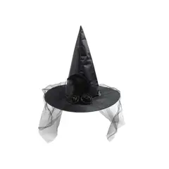 COTILLON ACTIVARTE - Gorro Sombrero Disfraz Bruja Halloween Flor-pluma