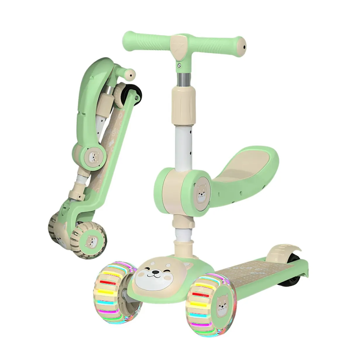 CRUSEC - Scooter Plegable Monopatin Ajustable Con Luces LED