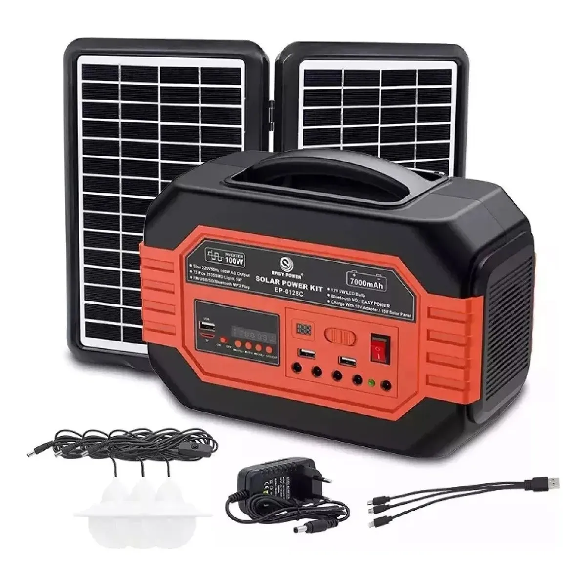 SHOP EHOME BAG - Kit Solar Camping Linterna Solar Panel Solar Usb Negro