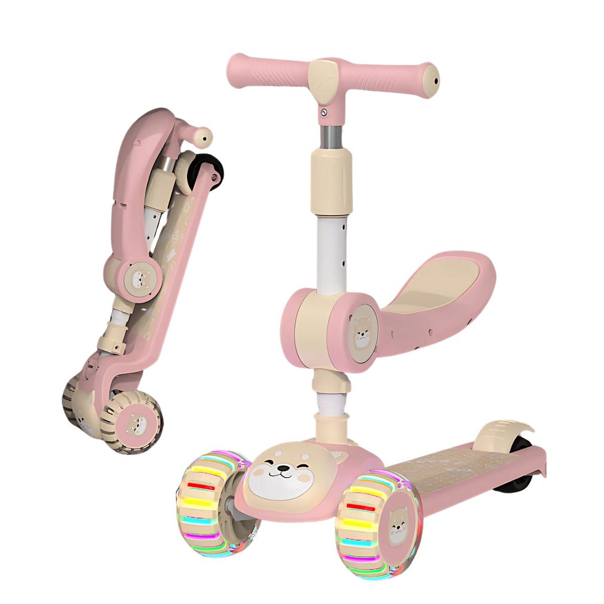 CRUSEC - Scooter Plegable Monopatin Ajustable Con Luces LED