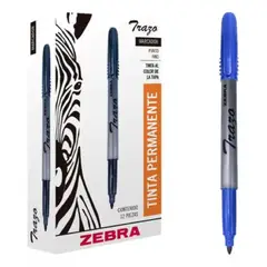 ZEBRA - Marcador Permanente Punta Fina Azul Trazo 12 Plumones