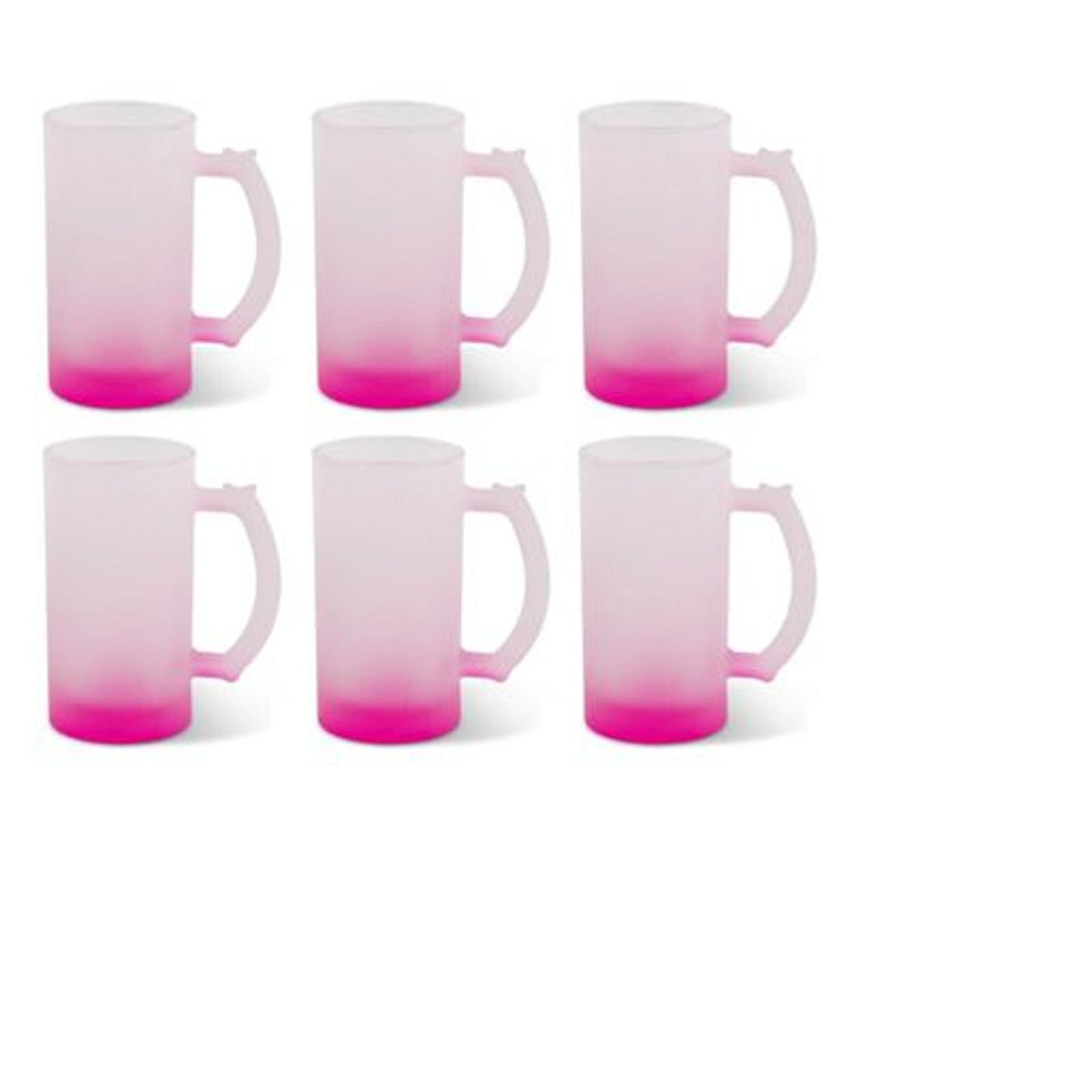 GENERICO - Pack 6 Shoperos Empavonados Para Sublimación 475 ml fucsia