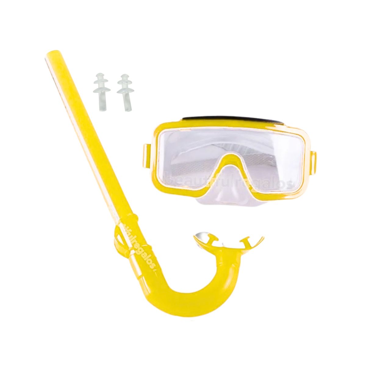 GENERICO - Kit Snorkel Antiparra Ajustable + 2 Tapones Oidos Piscina