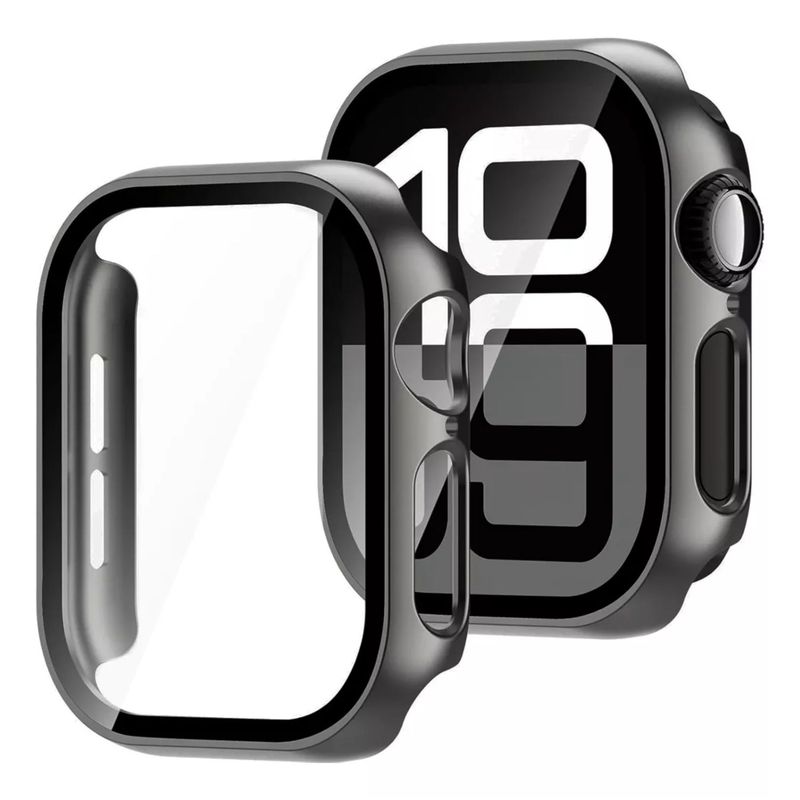 GENERICO - Carcasa 360 alta protección para Apple Watch -SERIE 10- NEGRO- 46mm-
