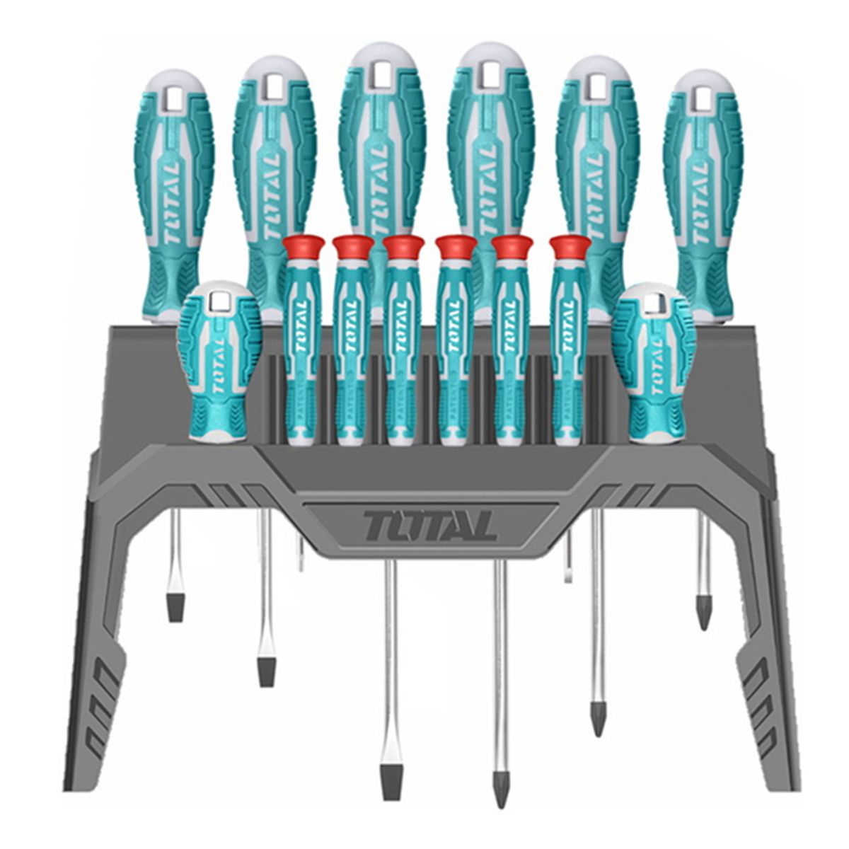 TOTAL TOOLS - Kit Set Juego Destornilladores 14 Piezas Total Tht250614