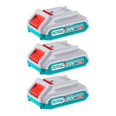 TOTAL TOOLS - Kit 3 Baterias De Litio-ion 20v 2ah Total Tosli240311