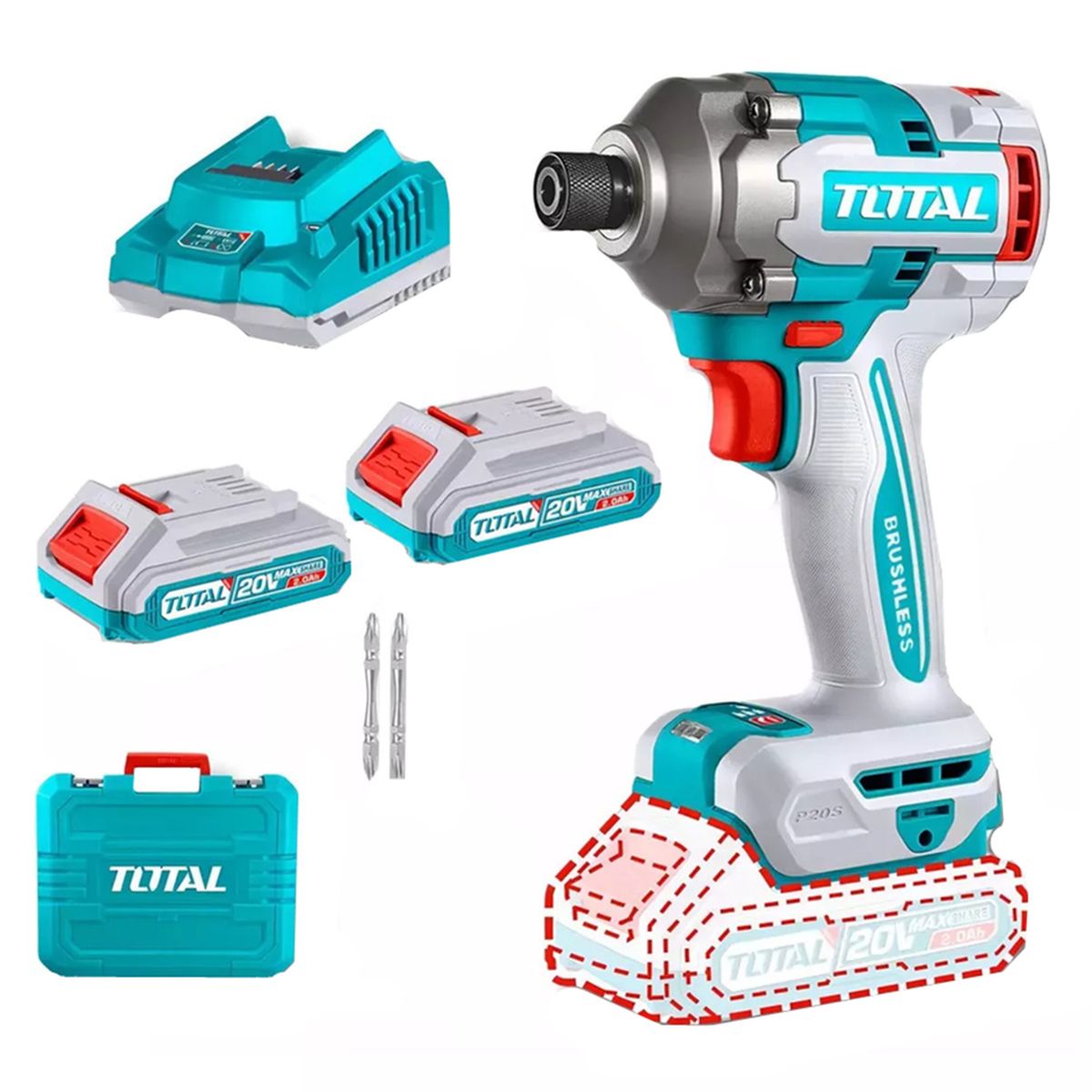 TOTAL TOOLS - Atornillador De Impacto 20v 230nm 14 Total Tirli2023