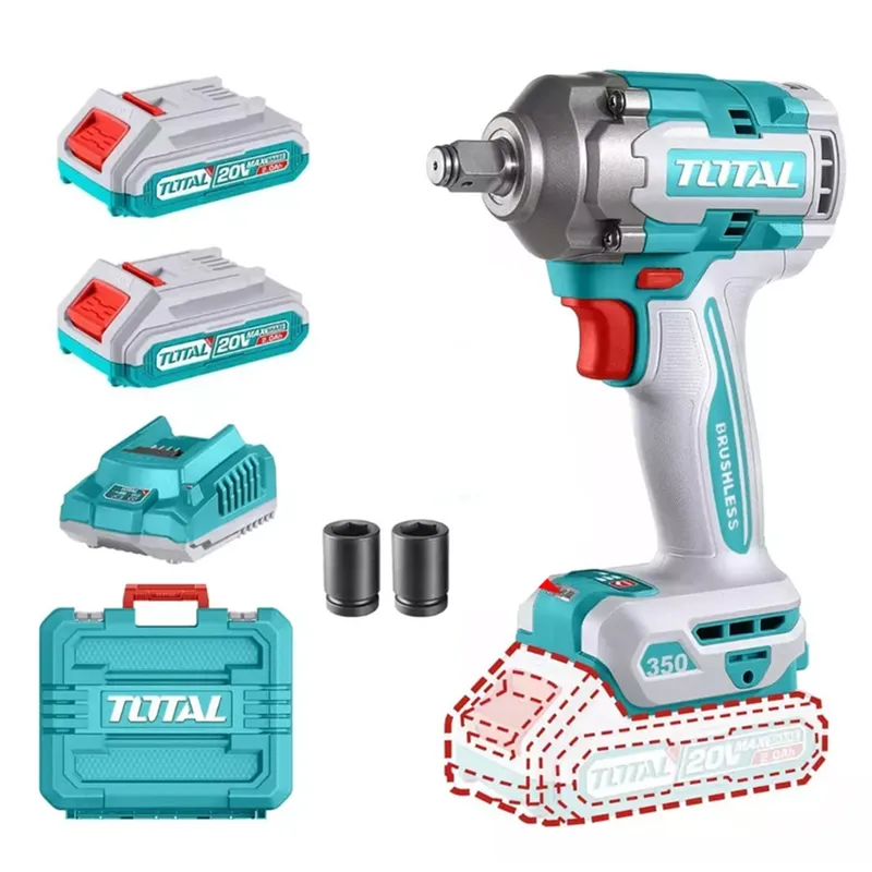 TOTAL TOOLS - Taladro Pistola Llave Impacto 20v 2bat+ Carg Total Tiwli2035