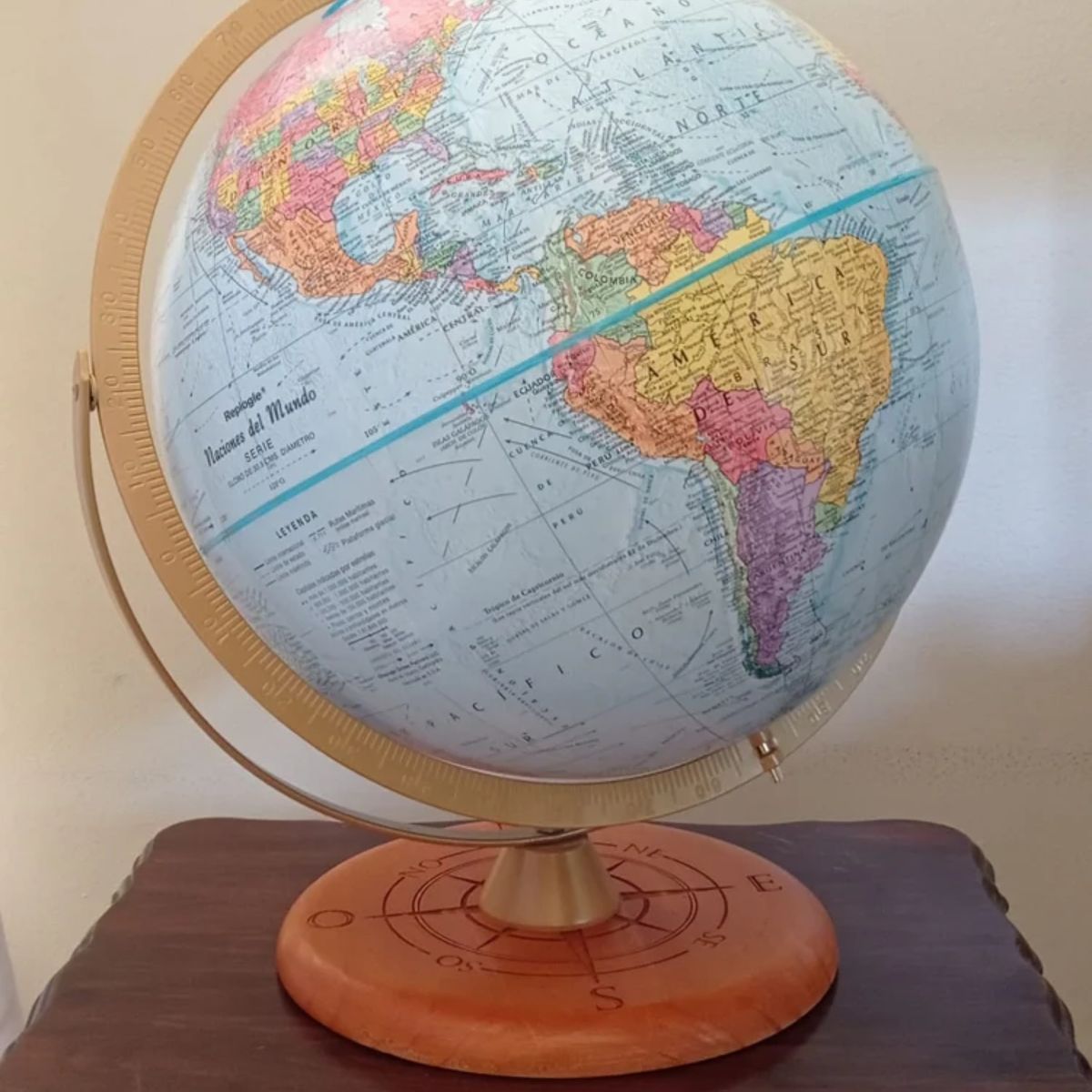 GENERICO - GLOBO TERRAQUEO 30CMS AZUL ROSA VIENTOS ARCO PRO