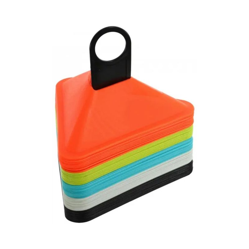 GENERICO - Pack 50 Conos Lenteja Triangular Entrenamiento Deportivo.