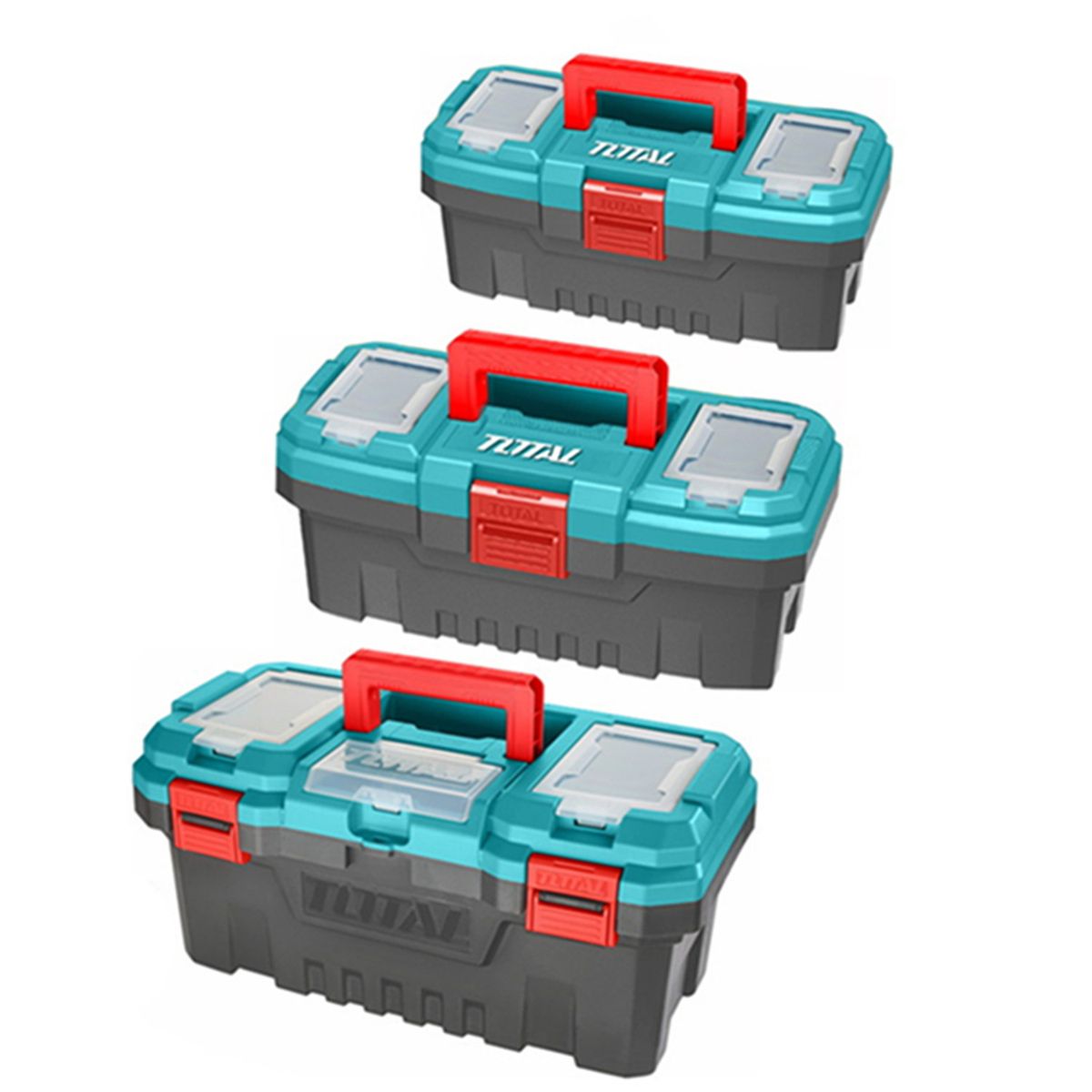 TOTAL TOOLS - Set 3 Caja Organizador Porta Herramientas 14 17 Y 20 PuLG