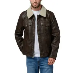 LEVIS - Chaqueta Hombre Trucker Removable Sherpa Café