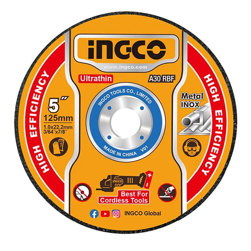 INGCO - Disco De Corte P Metal Acero Inoxidable 125mm 25 Und Ingco