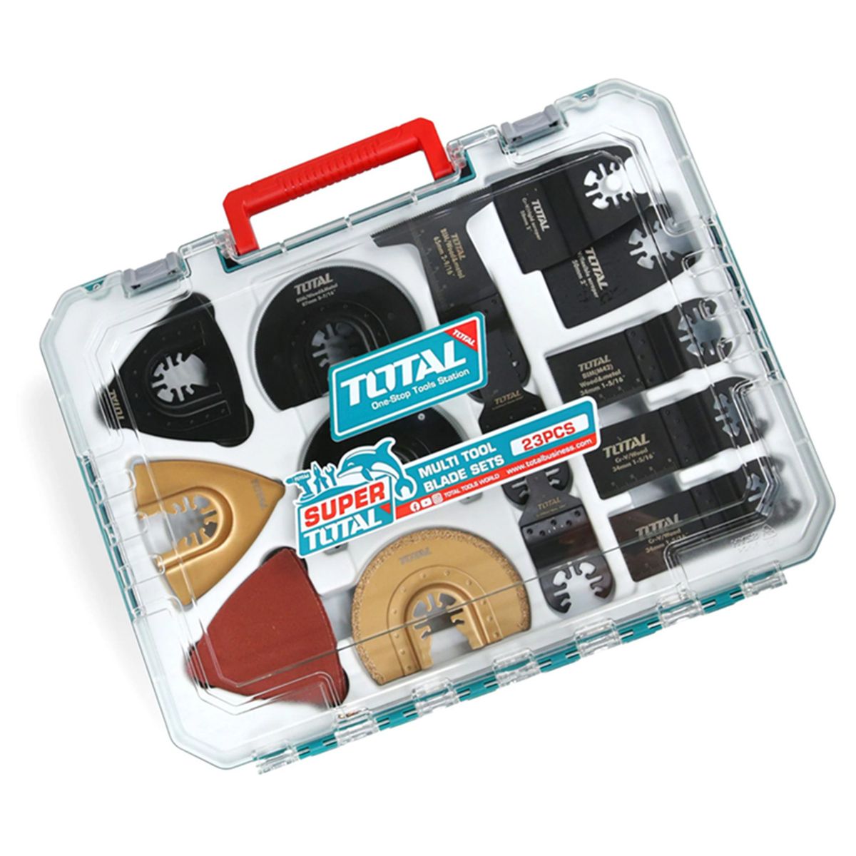 TOTAL TOOLS - Kit Juego De Hojas Multifuncional Oscilante 23 Piezas Total