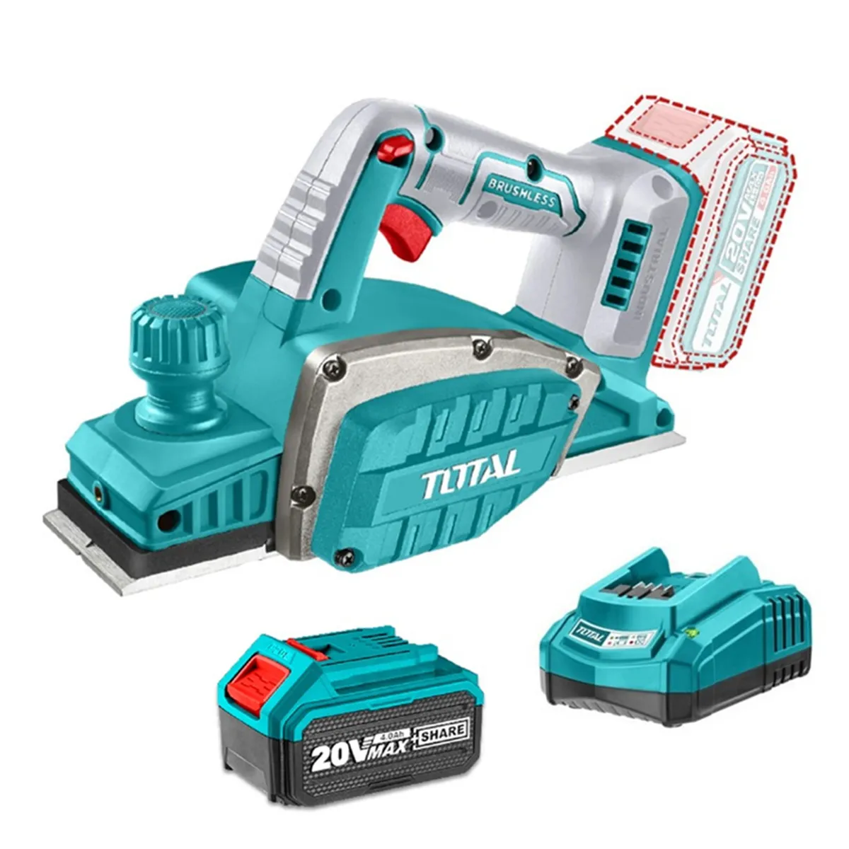 TOTAL TOOLS - Cepillo Carpintero 20v Bat+ Carg Total Trli20401