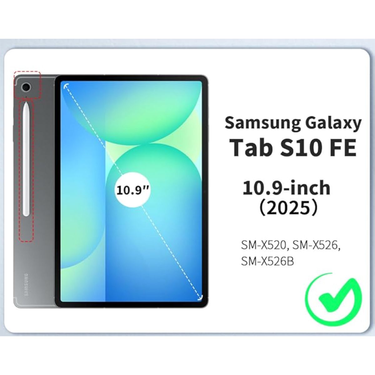 GENERICO - Carcasa Giratoria Compatible Con Tab Samsung S10 Fe De 10.9  Negro