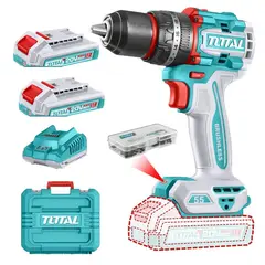 TOTAL TOOLS - Taladro Atornillador Percutor 20v 2bat+carg Total Tidli20558