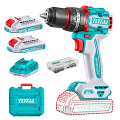 TOTAL TOOLS - Taladro Atornillador Percutor 20v 2bat+carg Total Tidli20668