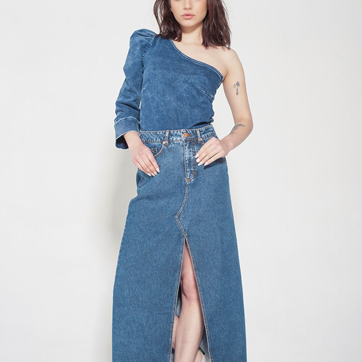 MOMCHIC - FALDA LARGA EVASE AZUL