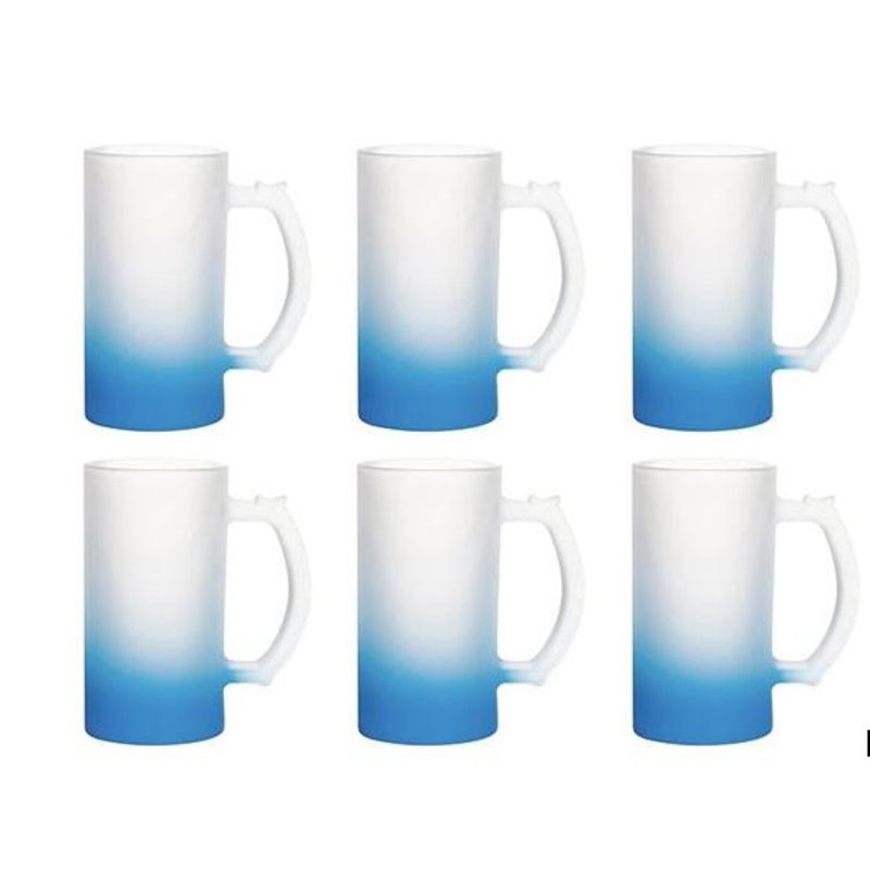 GENERICO - Pack 6 Shoperos Empavonados Para Sublimación 475 ml azul