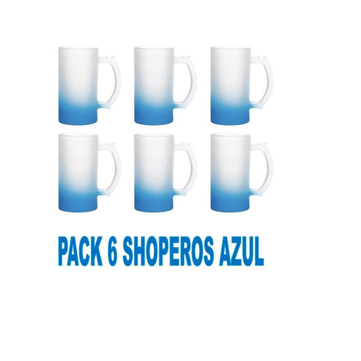 GENERICO - Pack 6 Shoperos Empavonados Para Sublimación 475 ml azul