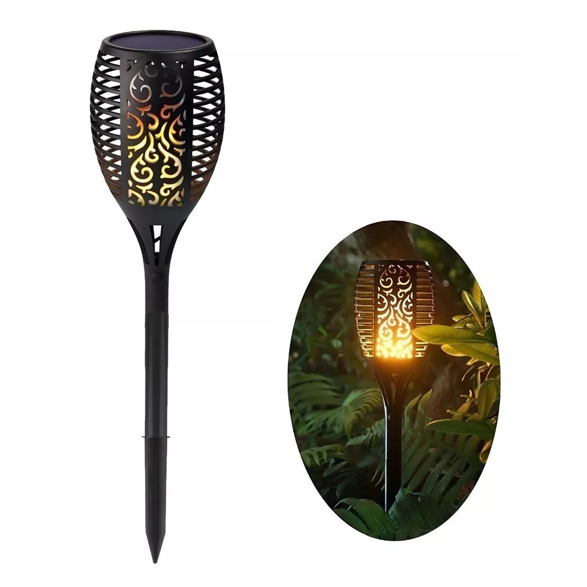 GENERICO - Estaca Luz Solar Led Antorcha Jardín Lampara Cálido Luz Led