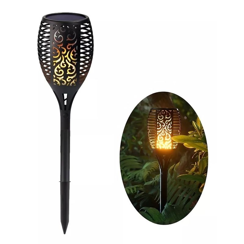 GENERICO - Estaca Luz Solar Led Antorcha Jardín Lampara Cálido Luz Led