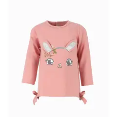LIMONADA - Polera bebé con conejo y lazos palo rosa