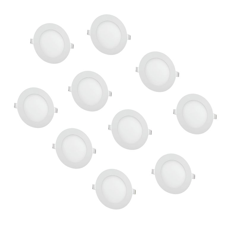 10 Focos Panel Led 18W Redondo Embutido 220V Luz Neutra | Sodimac Chile