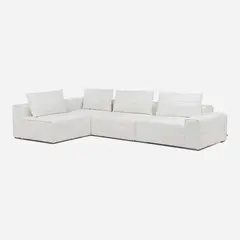 ROSEN - Sofá Seccional Bresso Tela 4 Piezas Blanco